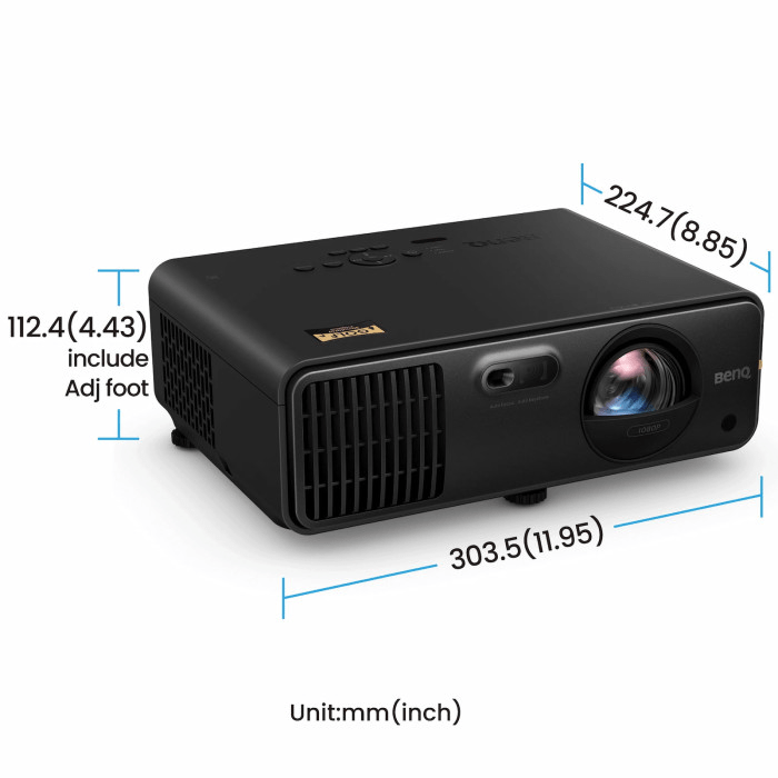 Side Angle of BenQ AH700ST Full HD short throw projector - 3000 lumens brightness for bright indoor environments - ALLBGT