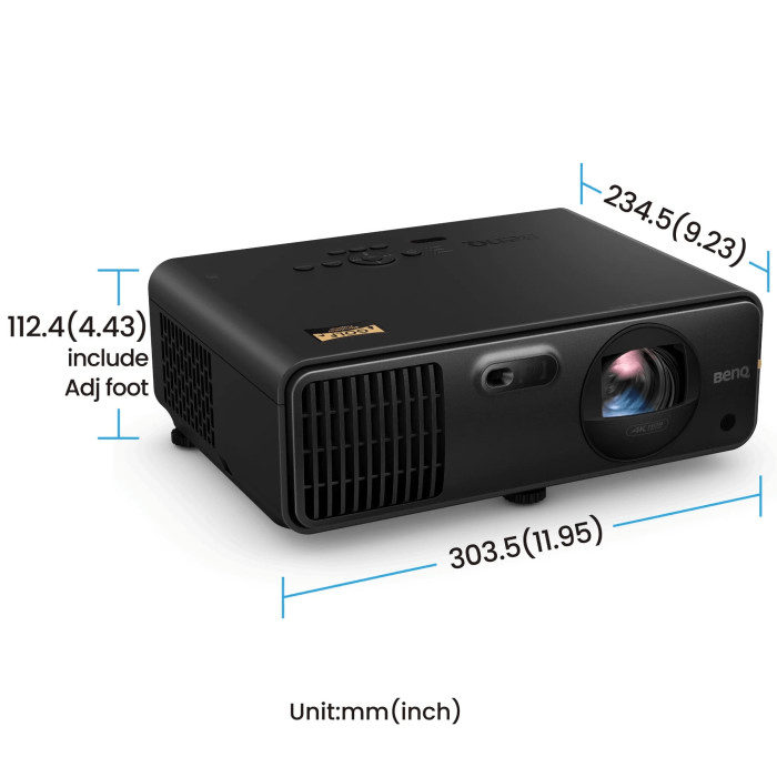 Side view of the BenQ AK700ST 4K UHD Short Throw Projector - HDR, Android TV - ALLBGT