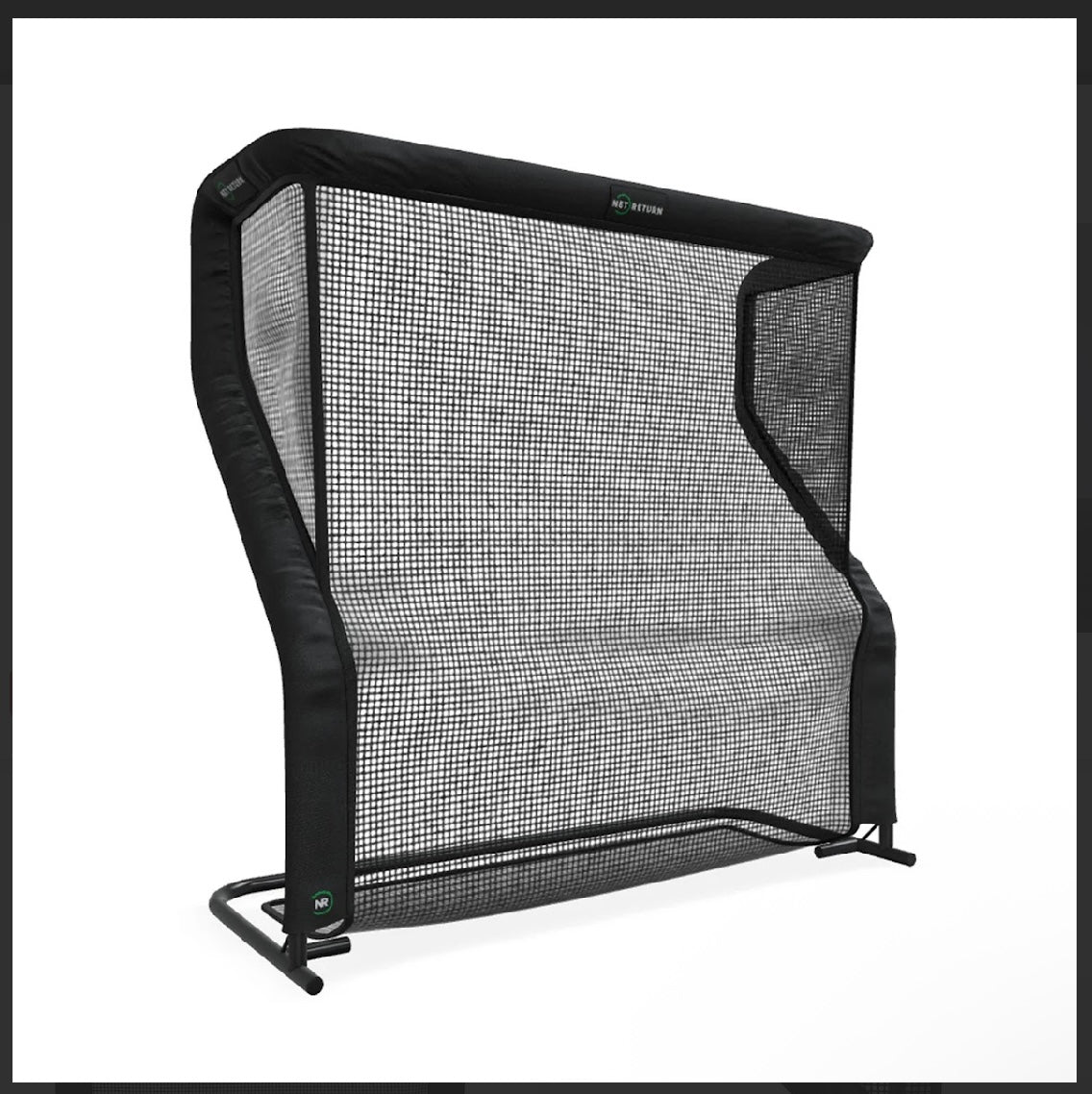 Front angled view of The Net Return Pro 8 Series golf practice net - portable indoor outdoor training net - ALLBGT
