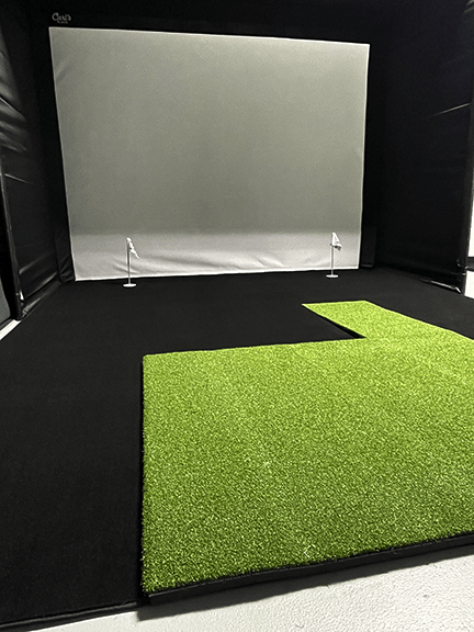 Big Moss SIM Green & Carl's Place Pro Golf Simulator Enclosure w/1080 Impact Screen & GST Putting Studio - ALLBGT