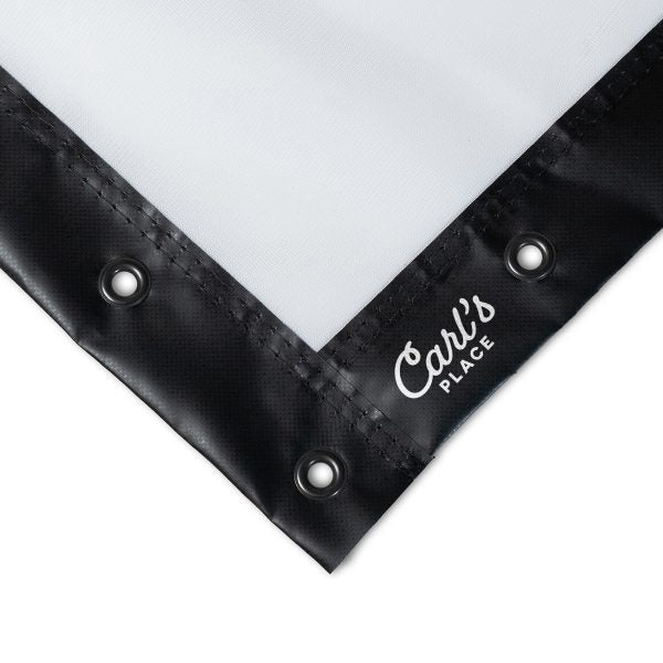 Close-up of Carl's Place Pro impact screen from Big Moss C-Series DIY pro golf enclosure with 9ft ceiling - ALLBGT