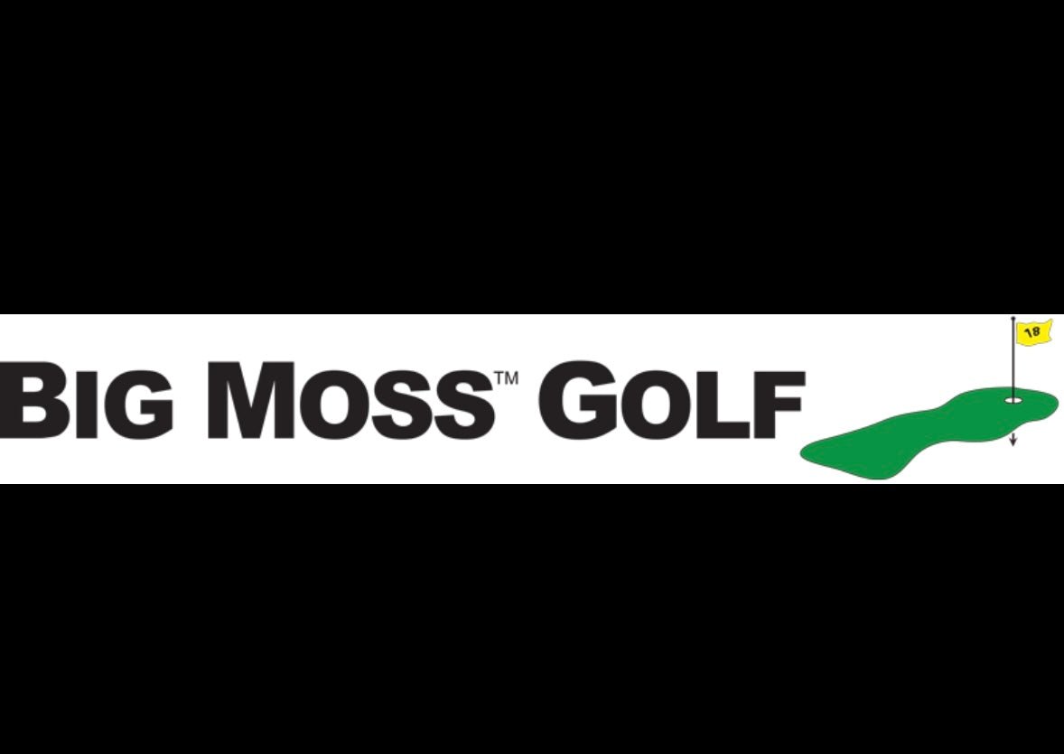 Big Moss Golf Logo featuring putting green and flag icon representing premium indoor and outdoor putting greens - ALLBGT