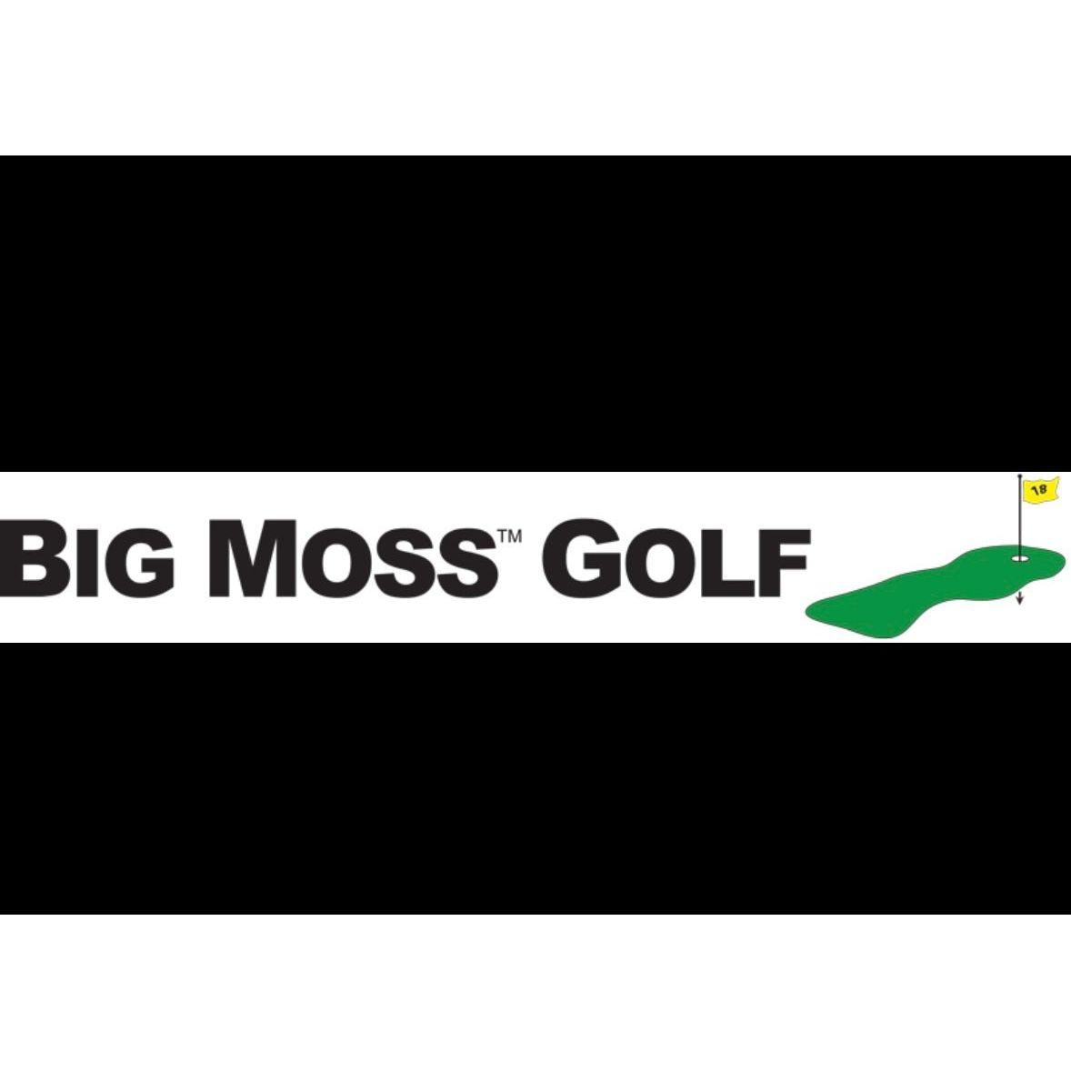 Big Moss Golf Logo featuring putting green and flag icon representing premium indoor and outdoor putting greens - ALLBGT