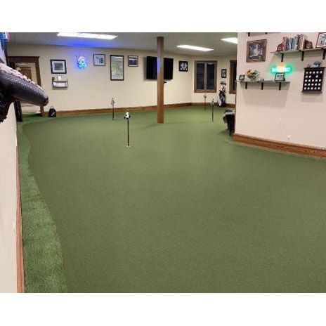 "Indoor setup of the Big Moss Commander GST Custom Putting Studio - Fits SIG Pro, Sim-in-a Box installed in home - ALLBGT"