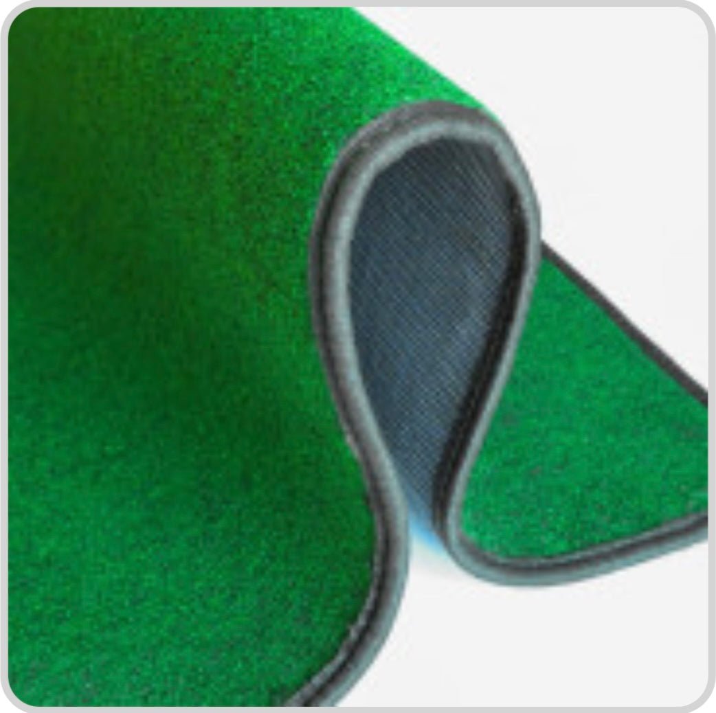“Close-up of rolled Big Moss Golf Simulator Turf showing flexible, durable backing - ALLBGT