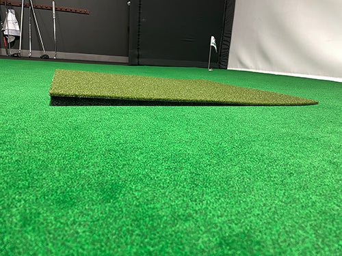 "Big Moss TL Ball Return Ramp 3x3 Putting Green Accessory showing smooth turf and angled ramp design - ALLBGT"