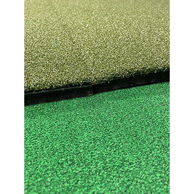 Close-up of turf texture and foam base on Big Moss True Launch PLUS R/L ready SIM Kit 5'x 9' hitting surface - ALLBGT