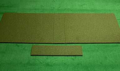 Big Moss True Launch PLUS R/L ready SIM Kit 5'x 9' setup showing two hitting mats and reversible hitting strip - ALLBGT