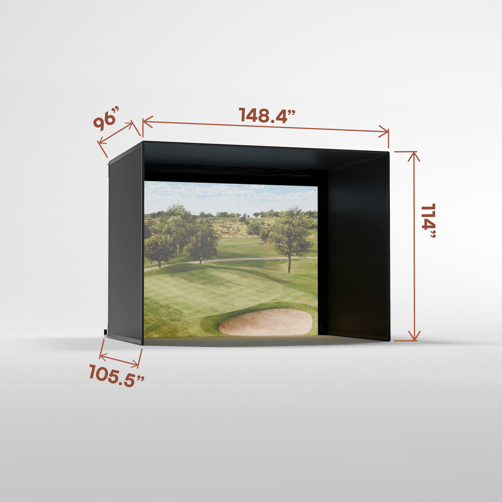 Carl’s Place 8’ Premium Pro Golf Simulator Enclosure Kit with 9x12 Impact Screen - ALLBGT