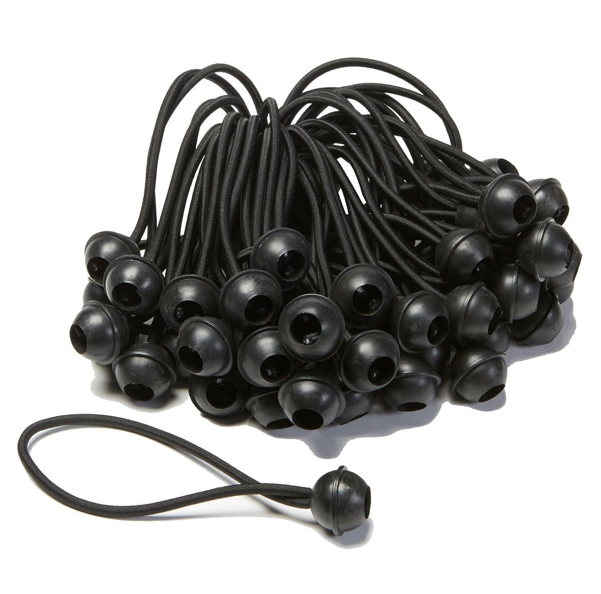 Carl’s Place Black Ball Bungees 6" durable elastic cords for securing golf simulator impact screens - ALLBGT