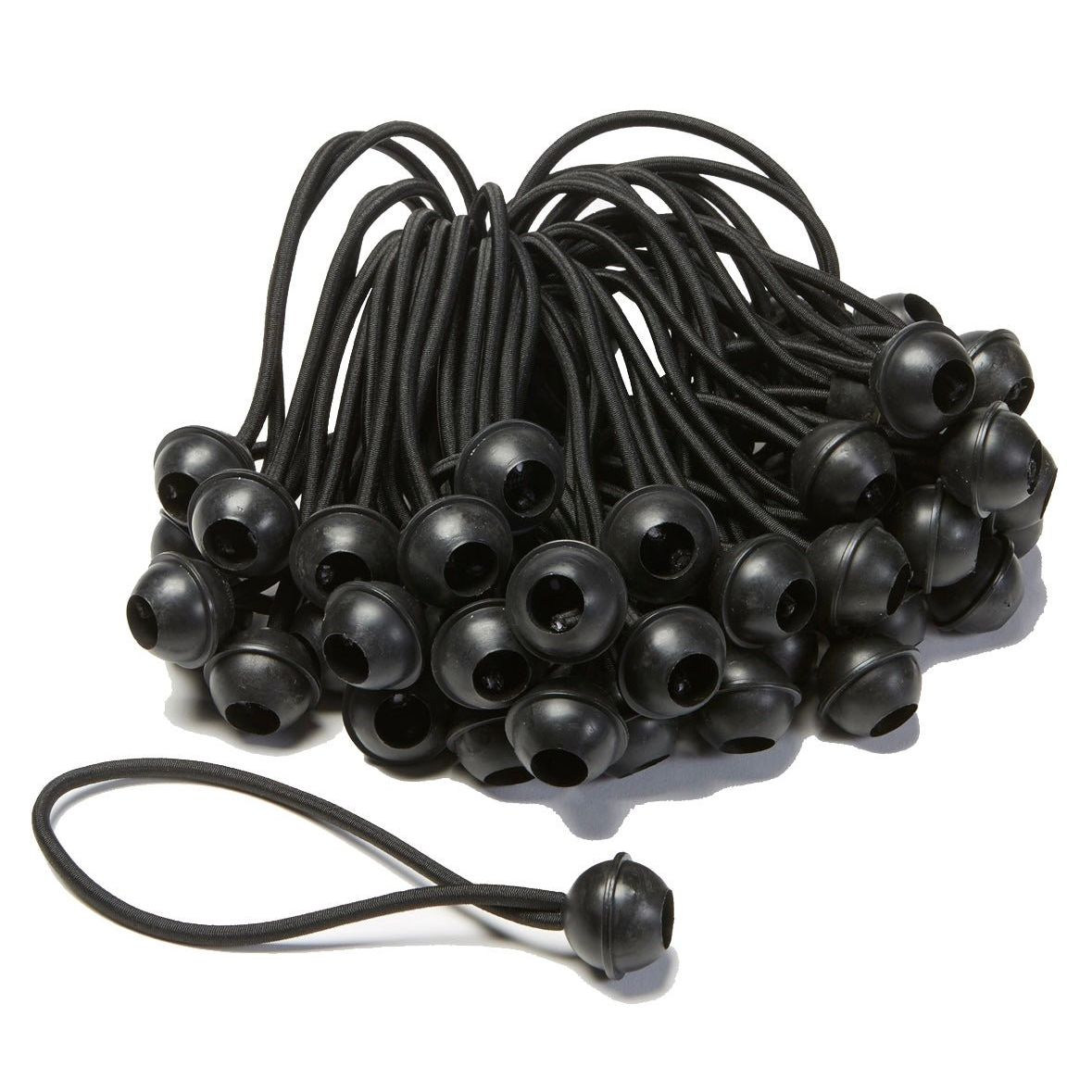 Carl’s Place Black Ball Bungees 6" durable elastic cords for securing golf simulator impact screens - ALLBGT