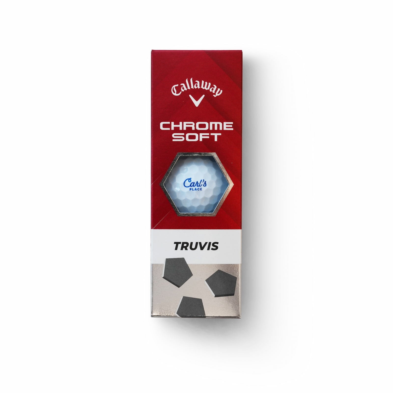 Carl’s Place Callaway Chrome Soft Truvis Golf Balls 3-pack sleeve red box - soft feel performance balls - ALLBGT