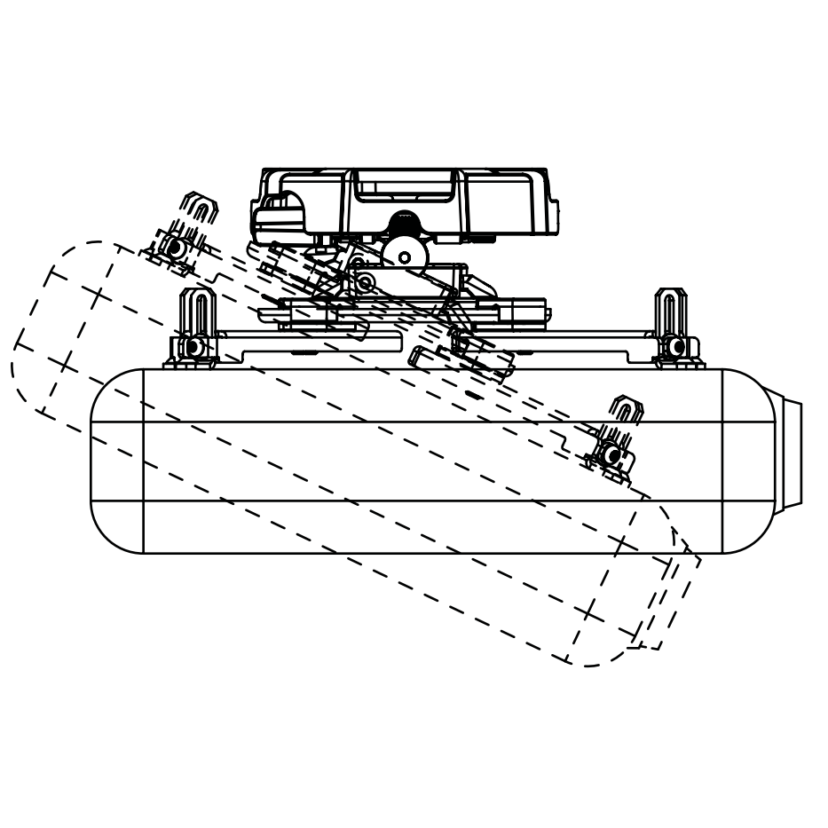 "Carl’s Place Flush universal projector mount for golf simulator enclosures - sleek, sturdy ceiling mount hardware - ALLBGT"