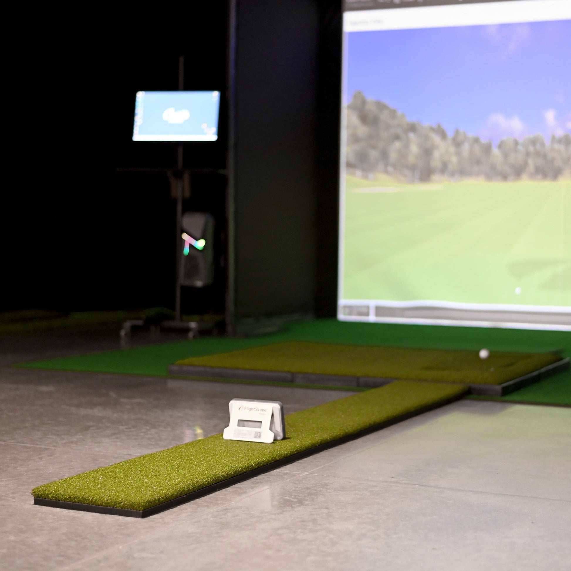 Golf Simulator enclosure with Carl’s Place Golf Net Extension Strip - added coverage for safe play - ALLBGT