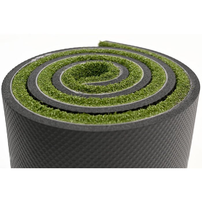 Rolled view of Carl’s Place Golf Net Extension Strip - durable turf material for golf enclosures - ALLBGT