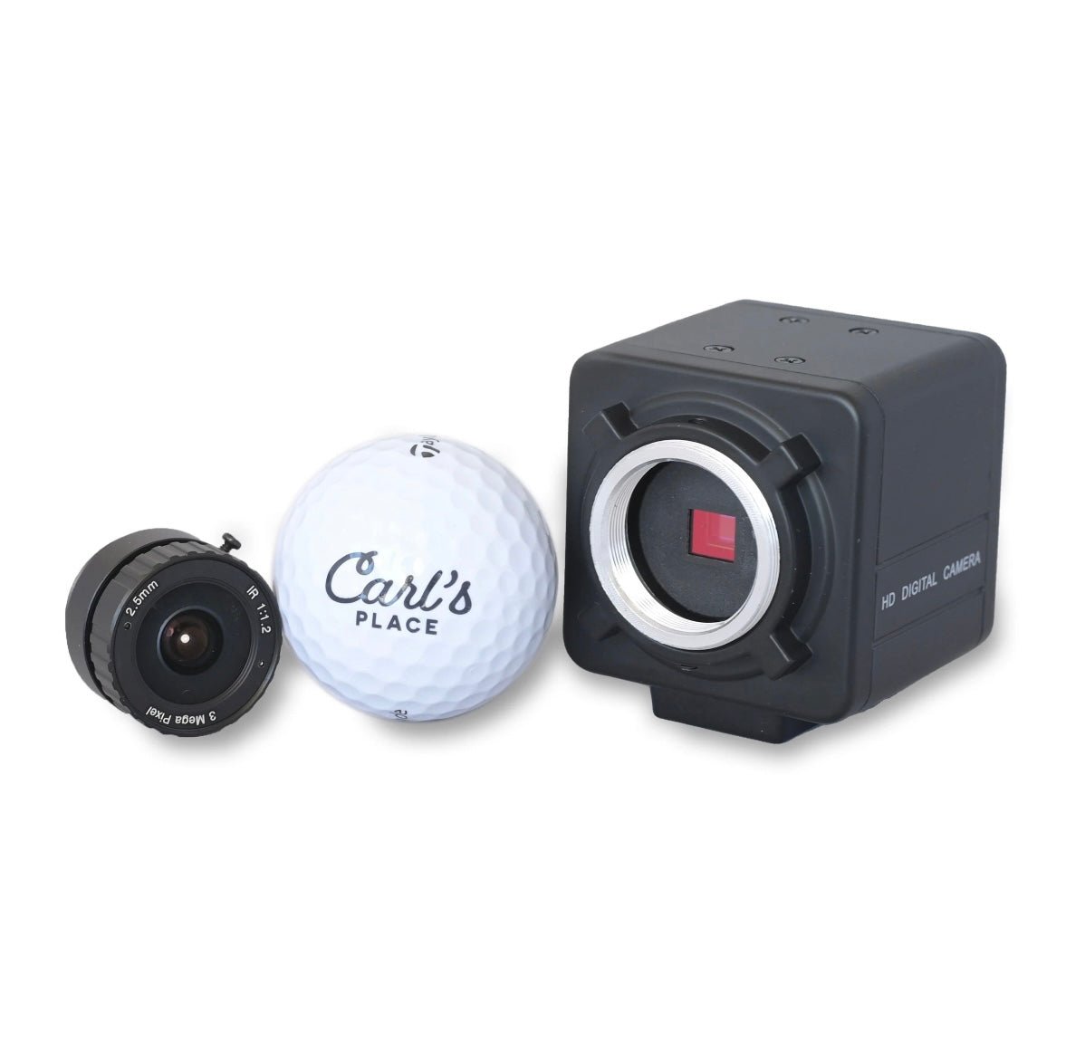 "Complete Carl’s Place Golf Swing Camera Set with accessories and lens caps - ALLBGT."