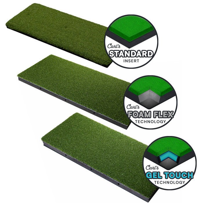 Set of Carl’s Place HotShot Hitting Strips with standard insert turf for realistic indoor golf swing feel - ALLBGT