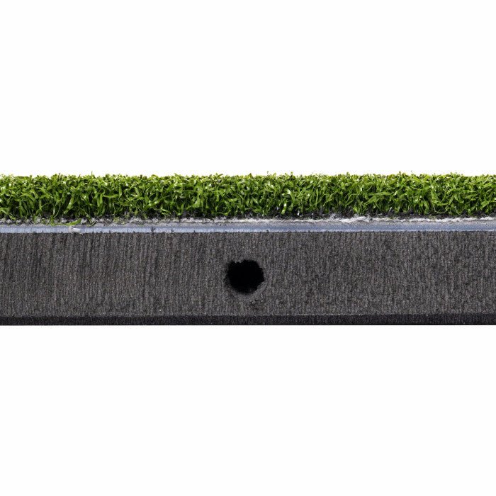 Side view of Carl’s Place Hotshot Hitting Strip showing durable turf replacement insert for simulators - ALLBGT