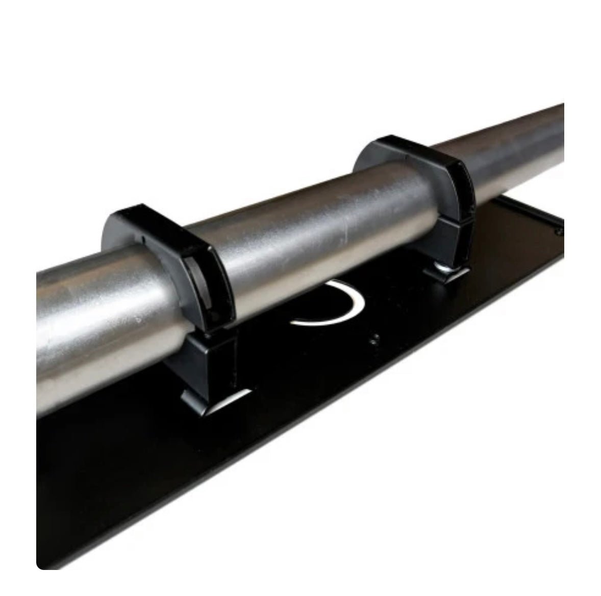 Carl’s Place Launch Monitor  Pro Enclosure Frame Mount close-up with sturdy steel bar clamps for secure setup - ALLBGT