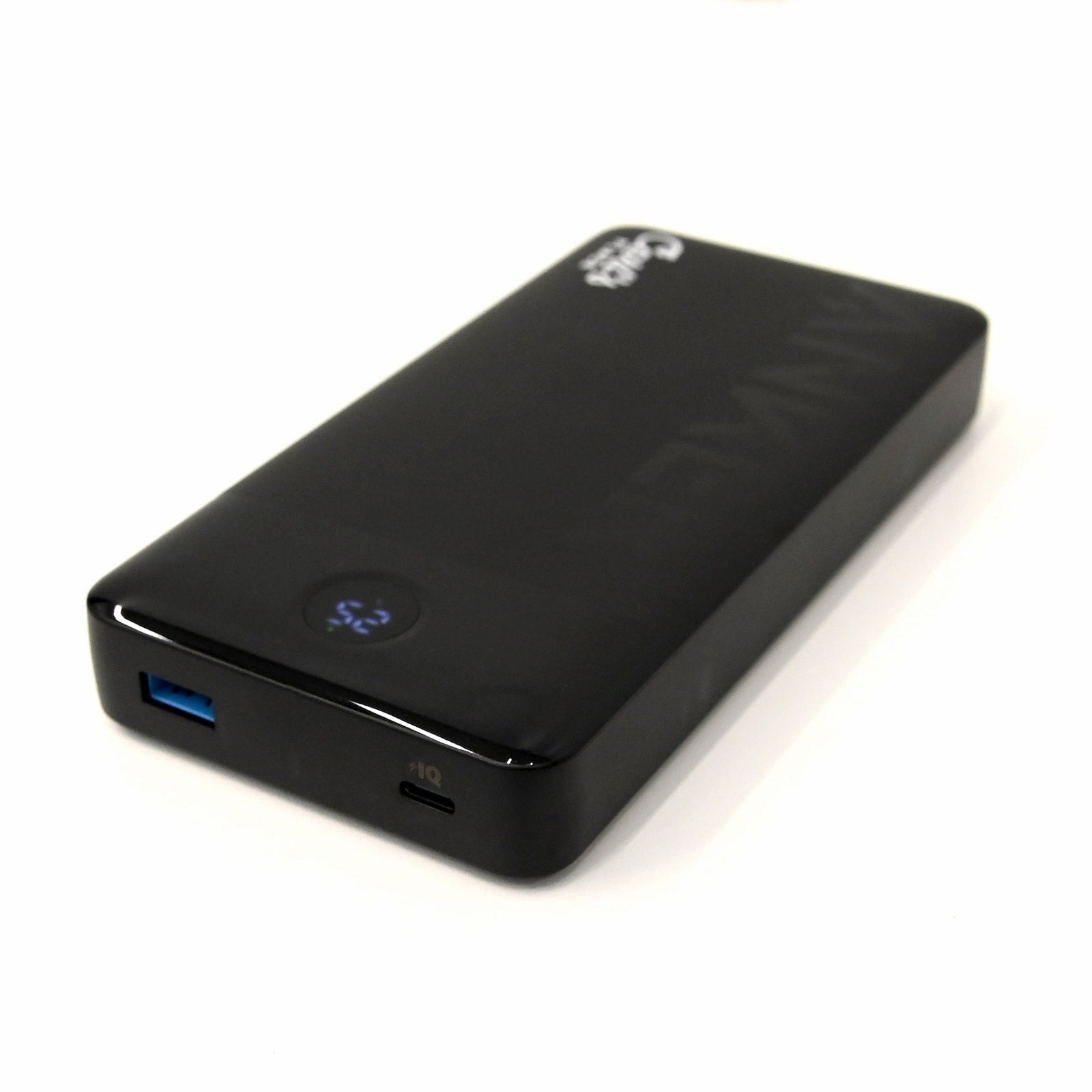 Side view of Carl’s Place Portable Power Bank - Lightweight, rechargeable design for on-the-go use - ALLBGT