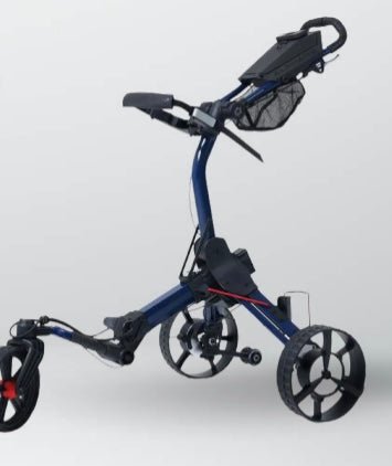 The blue color CyberCart Electric Golf Caddie – Motorized Push & Pull Cart for Golf Courses - ALLBGT