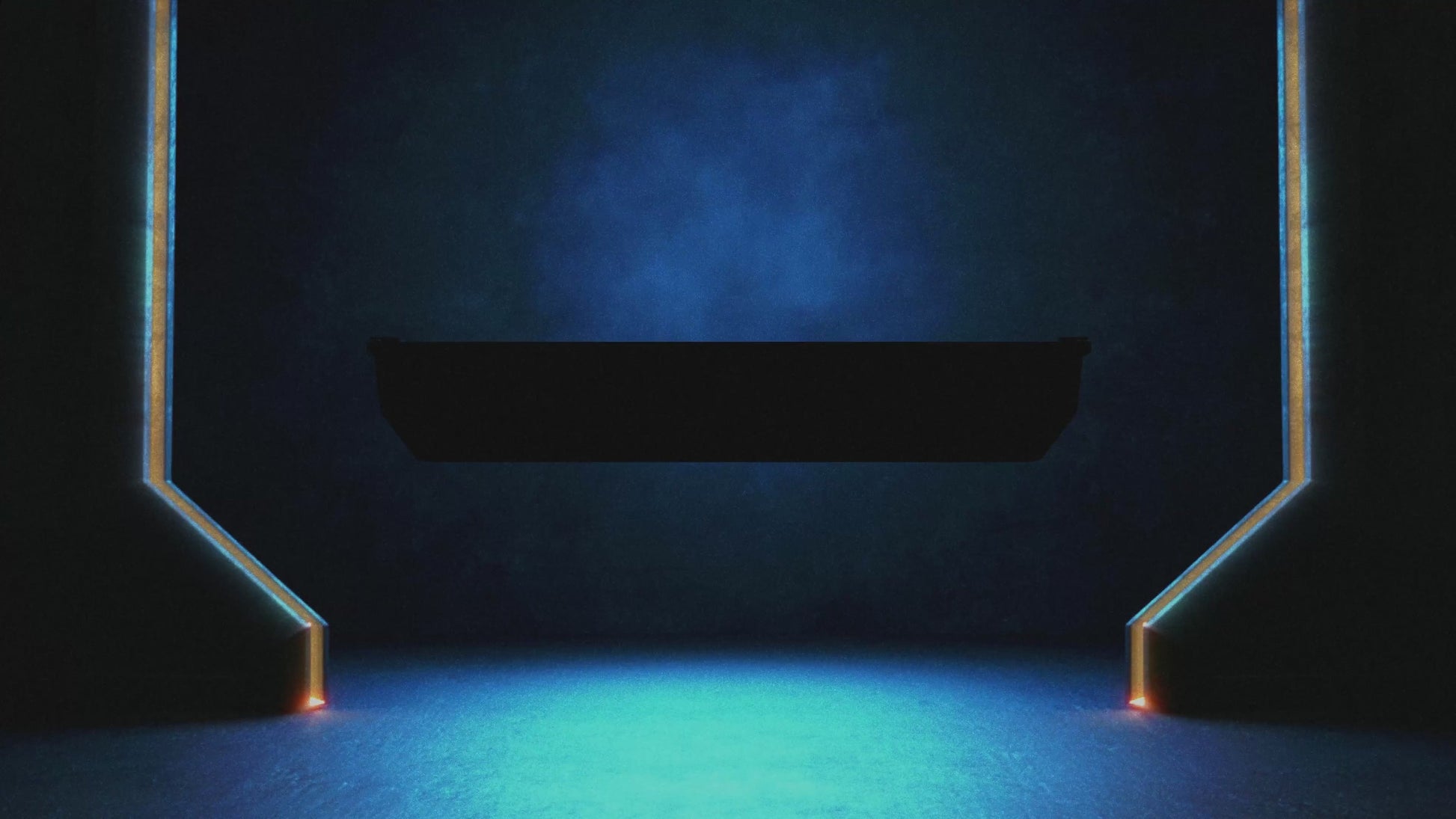 Ernest Sports Eagle SIM golf launch monitor setup with futuristic blue-lit room showcasing golf technology - ALLBGT