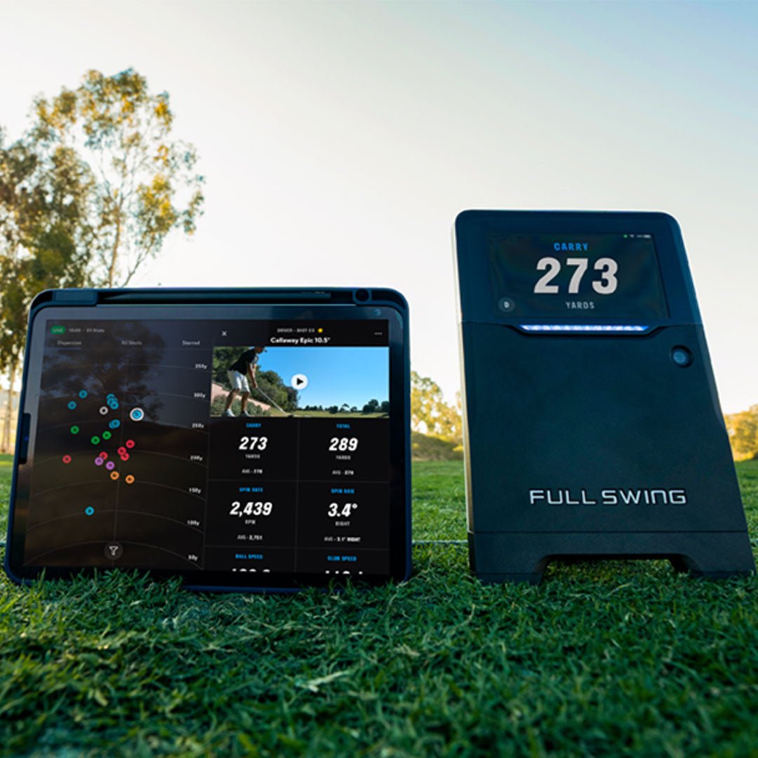 Full Swing Launch Monitor with golf data on mobile devices - outdoor golf simulator technology - ALLBGT
