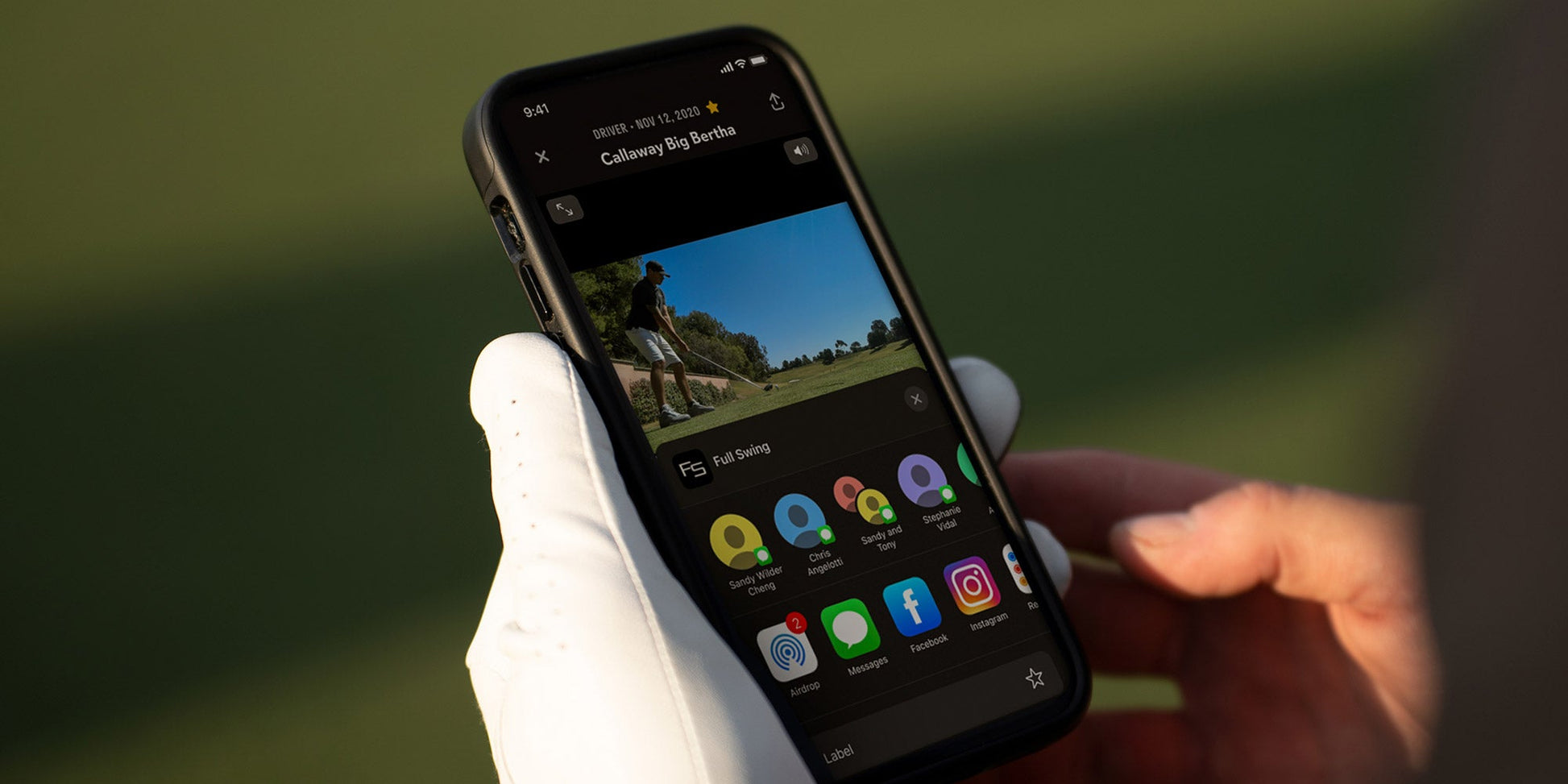 view of the Full Swing app data displayed on a smartphone  - ALLBGT