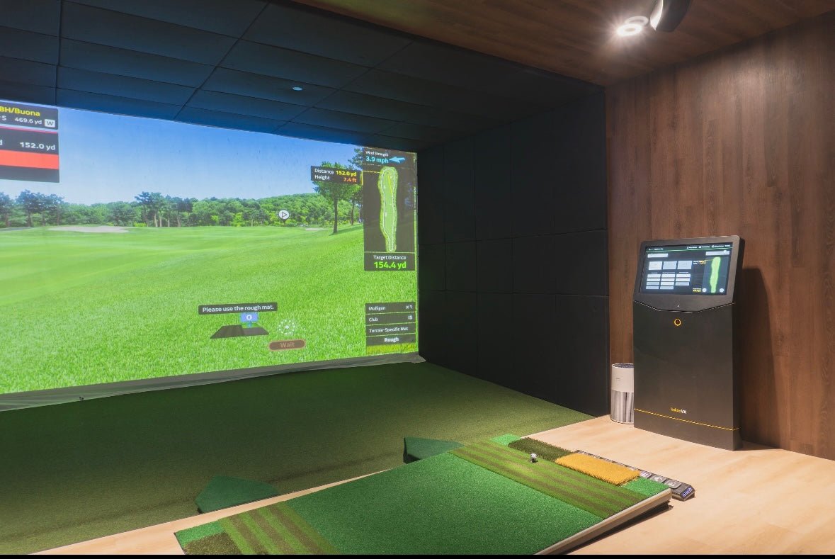 Side view of the Golf VX T2 Simulator Complete Indoor golf training system - ALLBGT