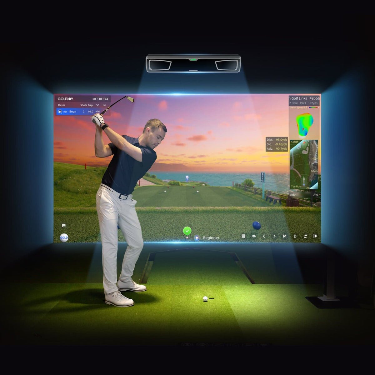 During swing of the GolfJoy Rigel 2 Golf Launch Monitor - ALLBGT