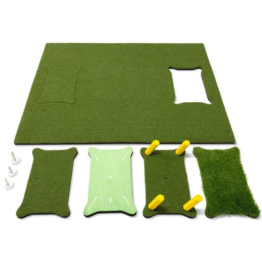 Front view of the GoSports 5 ft x 4 ft Pro Golf Practice Hitting Mat - ALLBGT