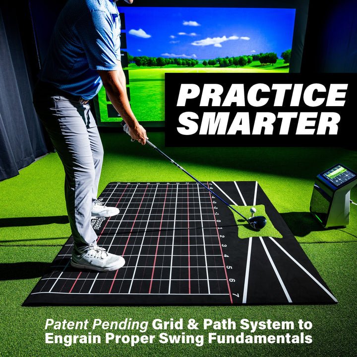 Practice smarter using GoSports 5x5 Stance Golf Hitting Mat with training Grid Lines - ALLBGT