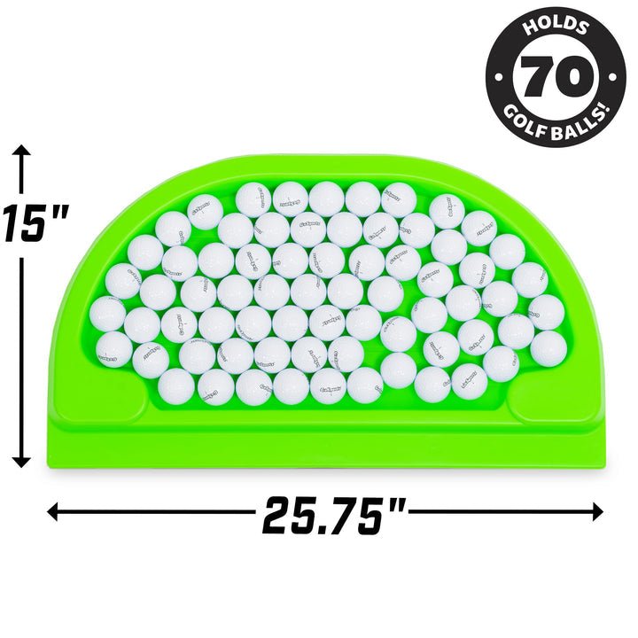 Top view of the green GoSports All - Weather Golf Ball Tray - ALLBGT