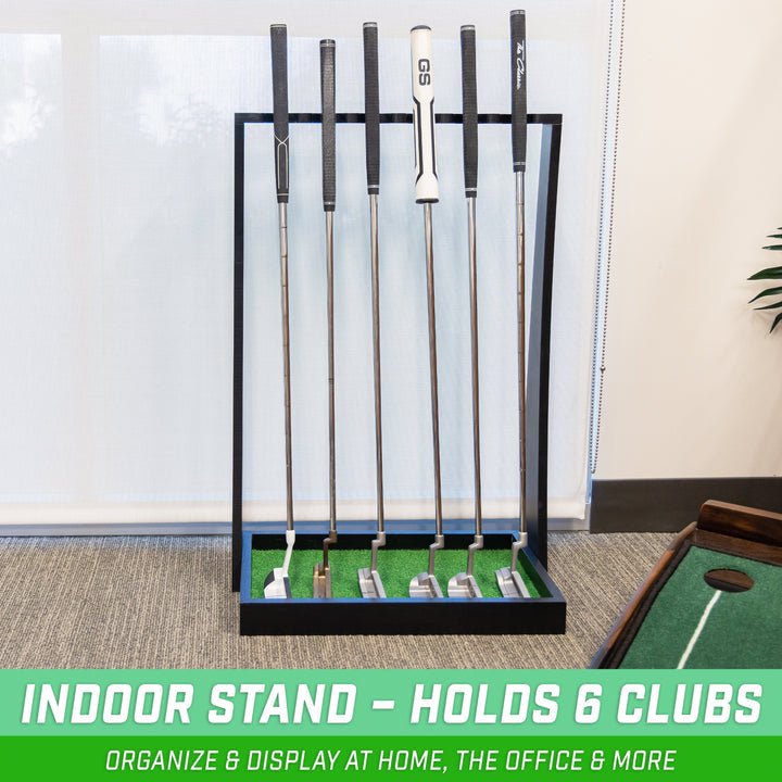 Product-only of the GoSports Premium Golf Putter Stand - Black - ALLBGT