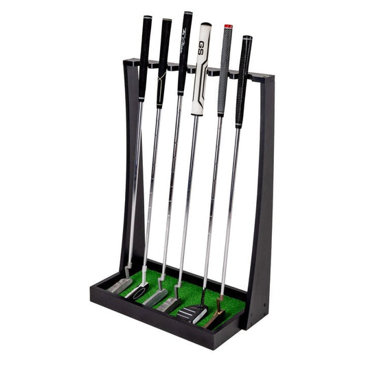 Front view of the GoSports Premium Golf Putter Stand - Black - ALLBGT