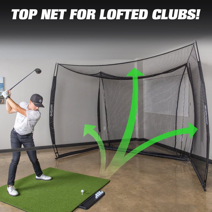 GoSports Range Cage 10x8ft Golf Practice Hitting Net for outdoor backyard training - ALLBGT