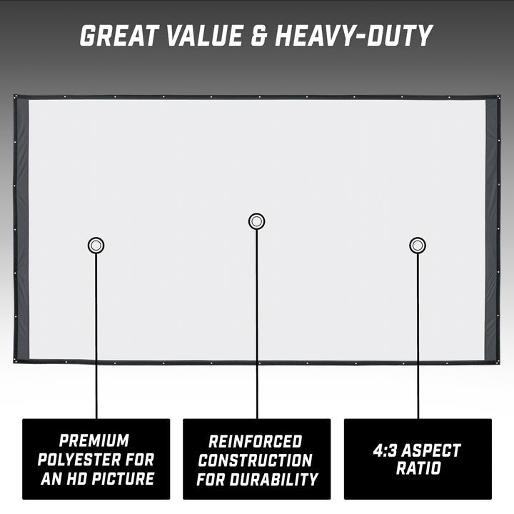 Dimensions and details for GoSports Replacement Sim Screen for golf enclosure - ALLBGT