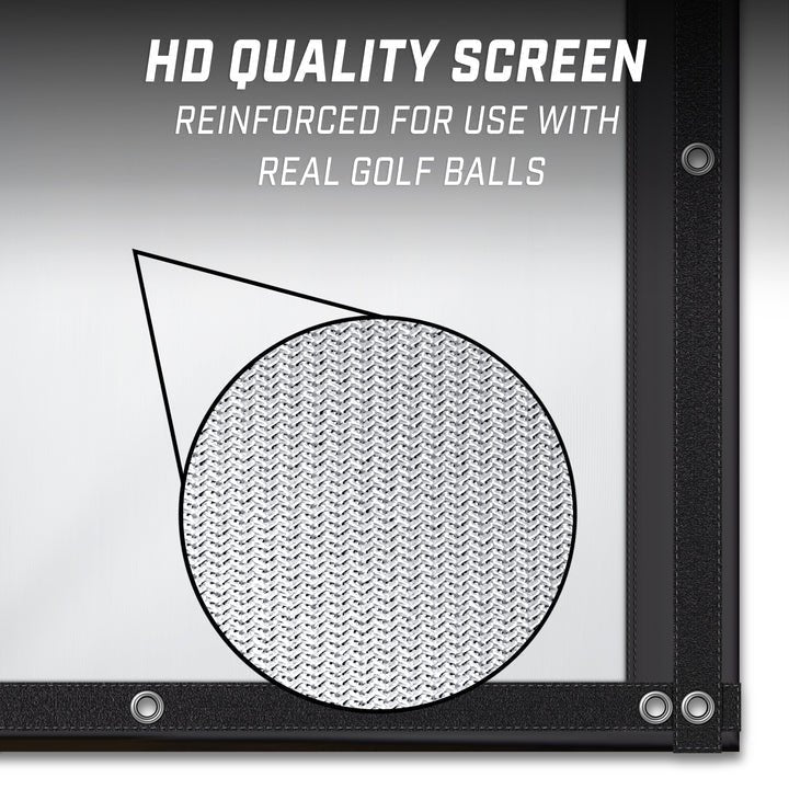 Durable impact fabric of GoSports Replacement Sim Screen for golf practice - ALLBGT