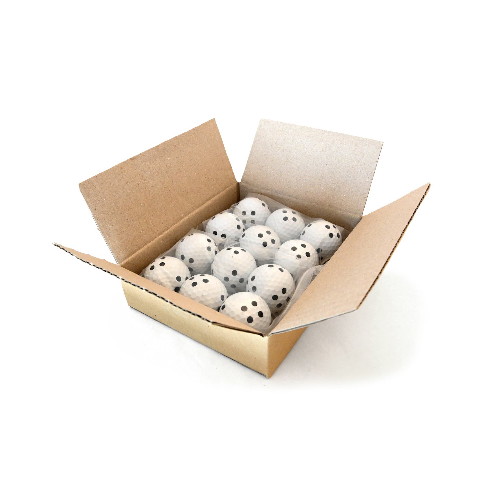 Box of NVISAGE N1 Marked Golf Balls with black tracking dots for swing analysis and golf simulator training - ALLBGT