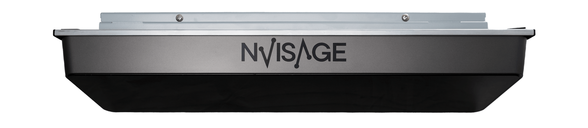 Top view of NVISAGE N1 Launch Monitor showing sleek overhead design for golf simulator ceiling setup - ALLBGT