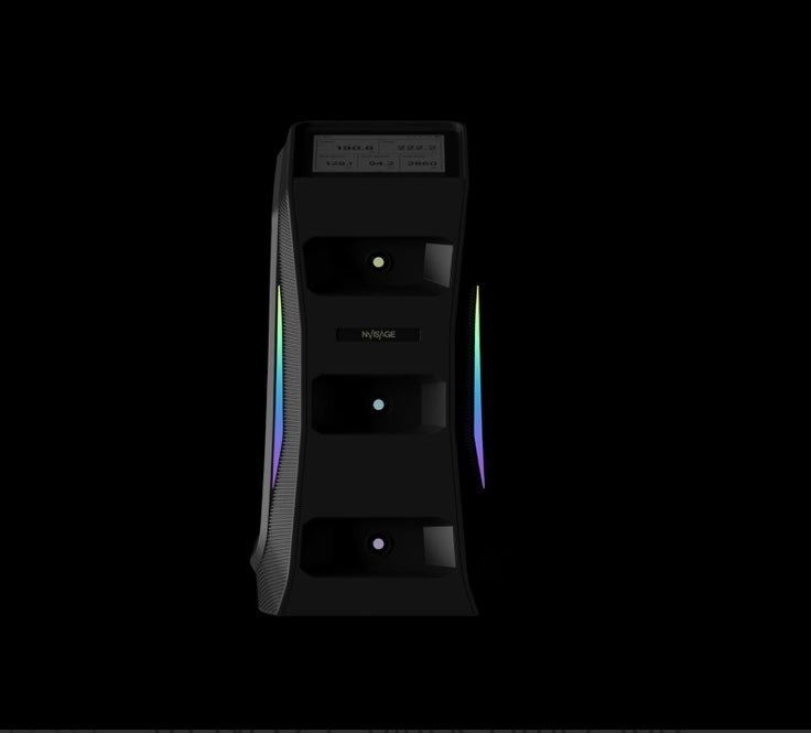 Wide shot angle view NVISAGE NEO-E Golf Launch Monitor with compact design and ball tracking sensors - ALLBGT