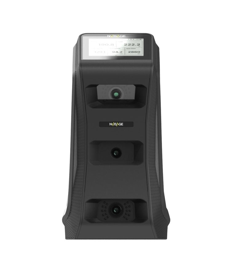 Detailed view of NVISAGE NEO-E Golf Launch Monitors showing product angles and features - ALLBGT
