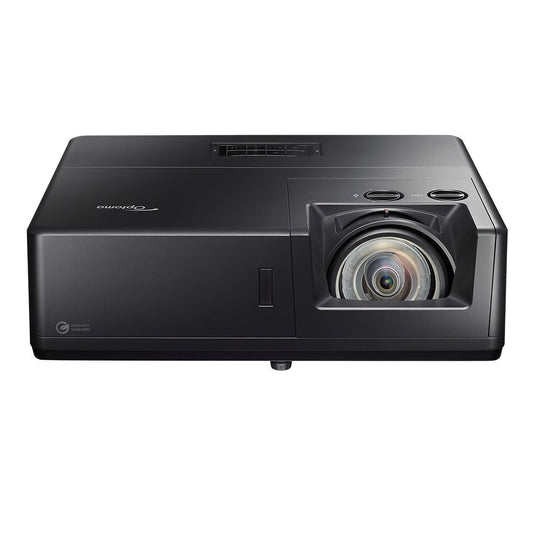 Front view of OPTOMA ZK608TST 4K UHD Short Throw Laser Projector – 6000 Lumens, HDR & 24/7 Operation - ALLBGT
