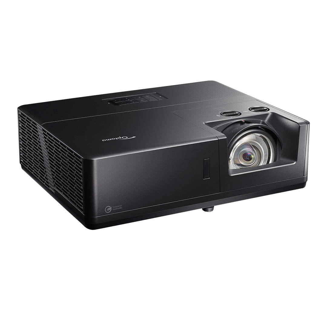 Side view of the OPTOMA ZK608TST 4K UHD Short Throw Laser Projector – 6000 Lumens, HDR & 24/7 Operation - ALLBGT