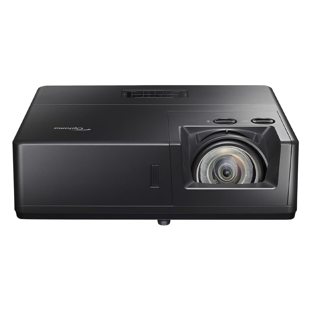 Front view of the OPTOMA ZU607TST 6,000 Lumen WUXGA Short Throw Laser Projector – HDR, IP6X Dust Resistant, Full 3D - ALLBGT