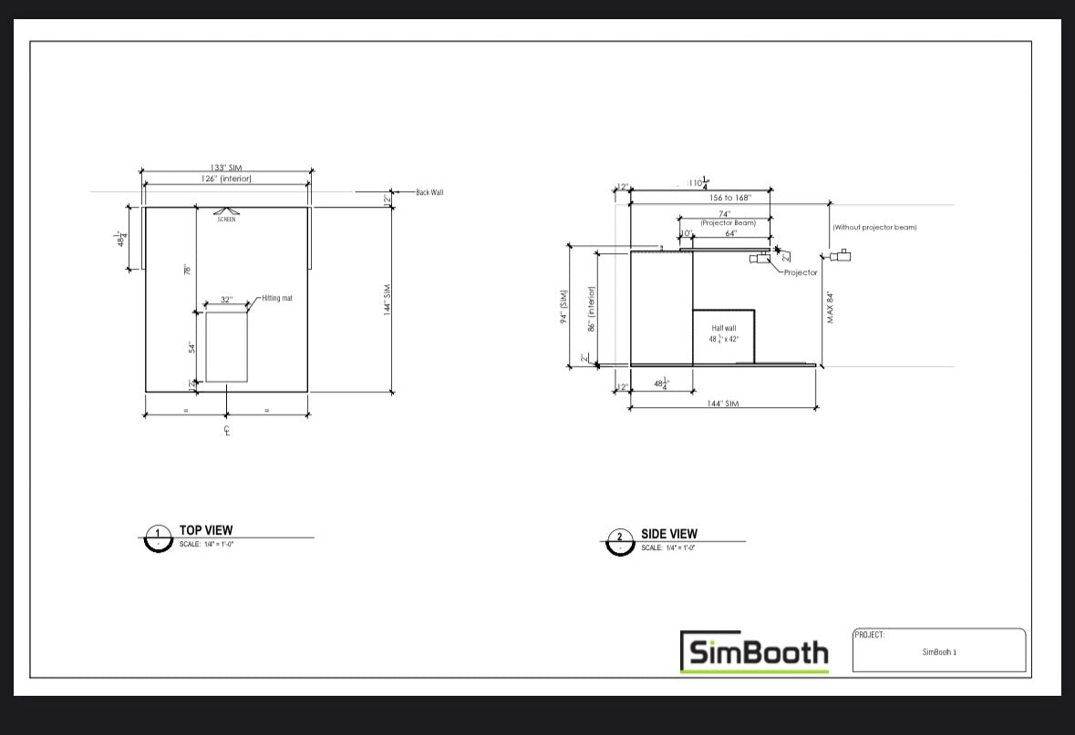 SimBooth 1 - Golf Sim Enclosure for Small Spaces and Home Setups - ALLBGT
