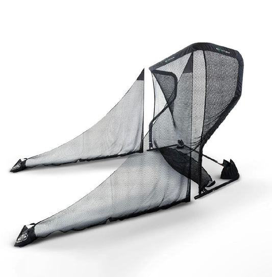 Angled view of The Net Return Universal Side Barriers - Compatible with Pro, Home, and Large Series Nets - ALLBGT"