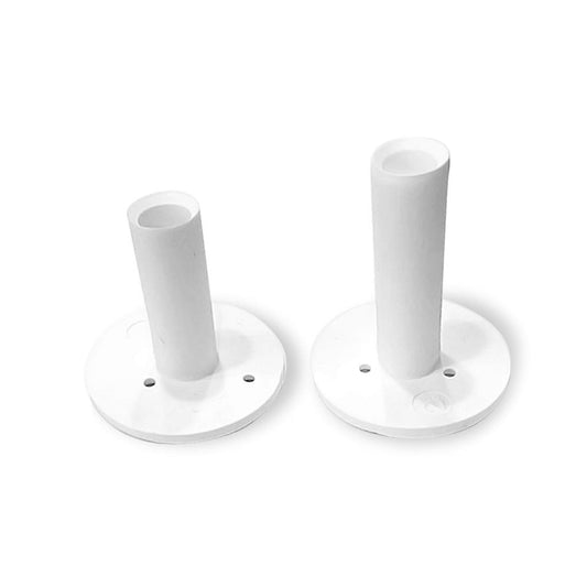 Top view - The Net Return Rubber Tees set of two white golf tees for indoor and outdoor hitting mats - ALLBGT