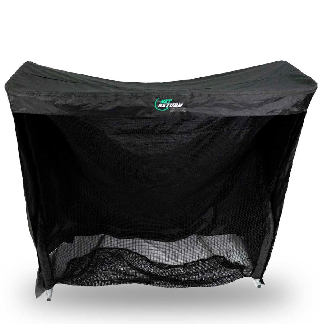 The Net Return Pro 8 Golf Simulator Valence - black front drape for enclosure concealment and screen framing - ALLBGT