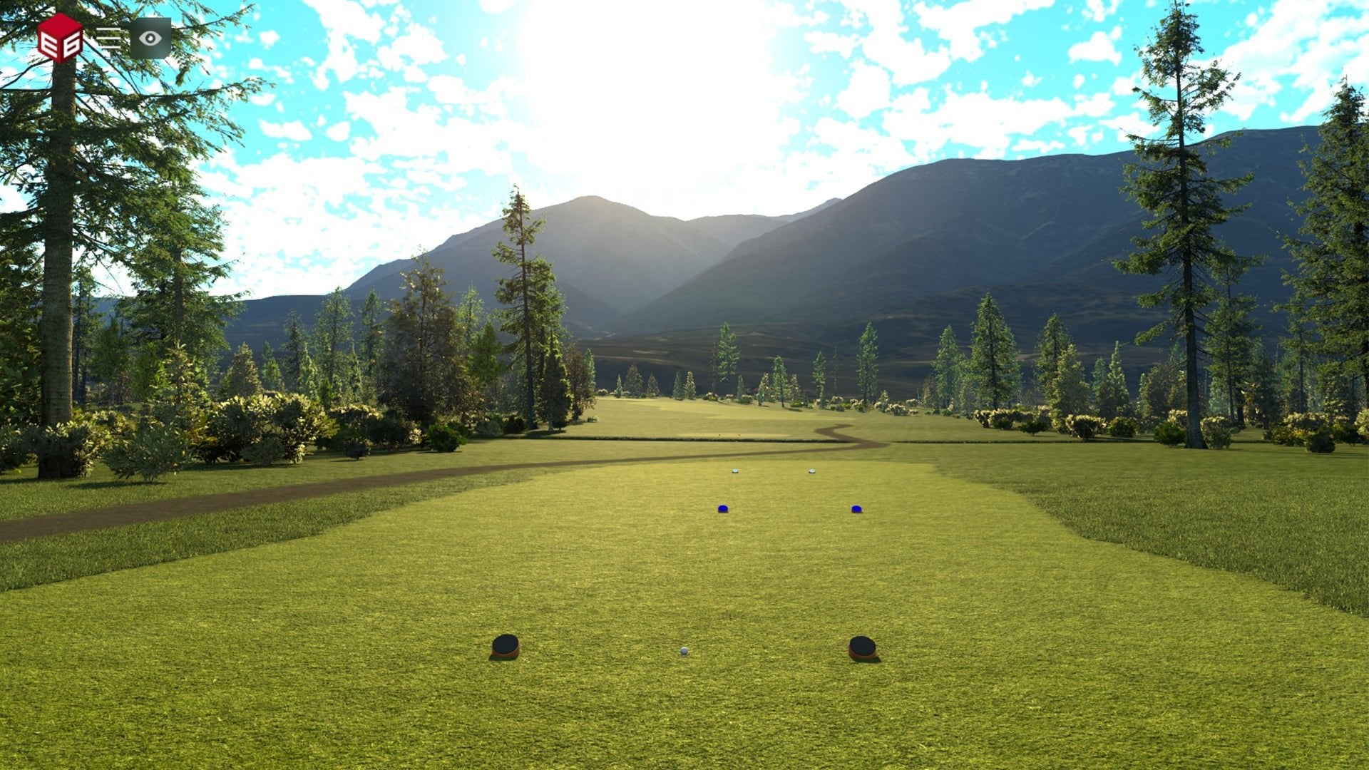 "Wide shot of the TruGolf Starter 10 Golf Simulator in use within indoor practice space - ALLBGT"